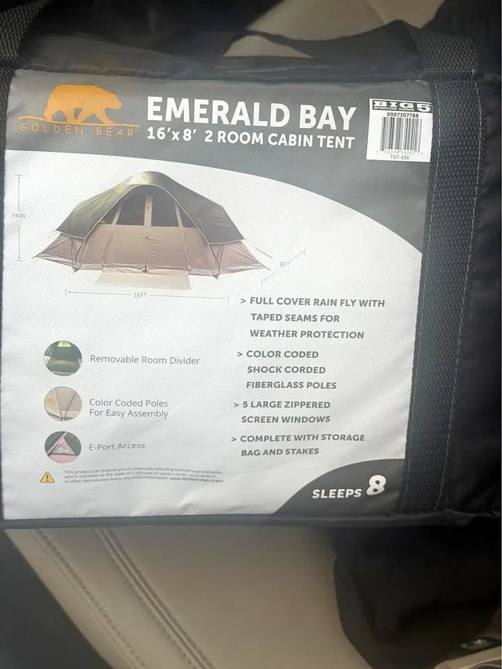 Golden Bear Emerald Bay 16x8 2 Room Cabin Tent