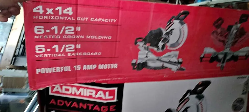 Admiral 15 Amp 12 Inch Dual Bevel Sliding Compound Miter Saw with Blade