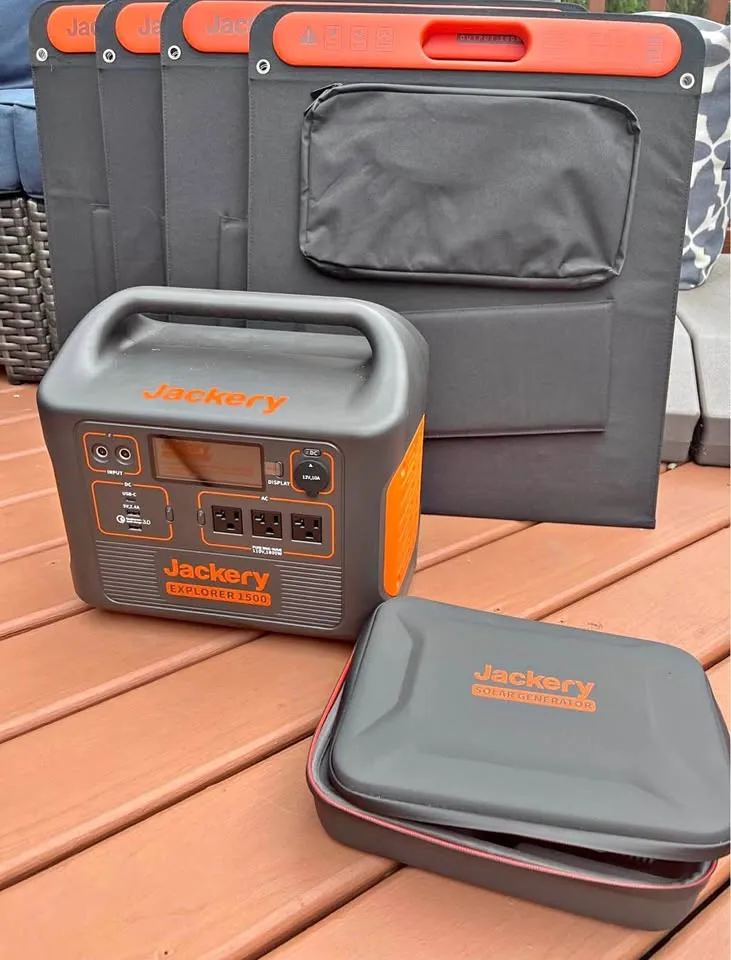 Jackery Explorer 1500 Solar Generator with 4 solar panels